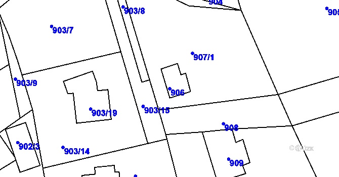 Parcela st. 906 v KÚ Rádlo, Katastrální mapa