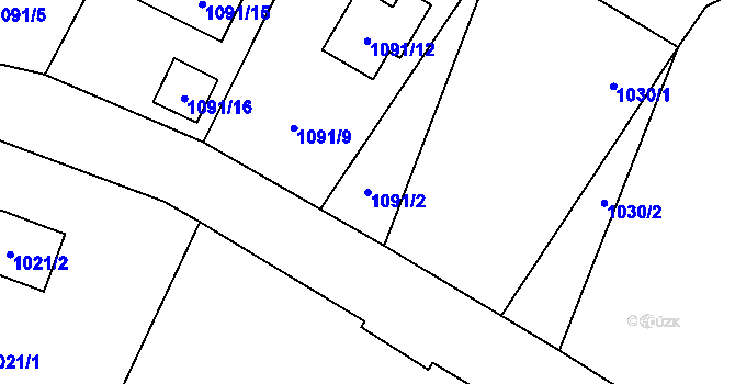 Parcela st. 1091/2 v KÚ Rádlo, Katastrální mapa