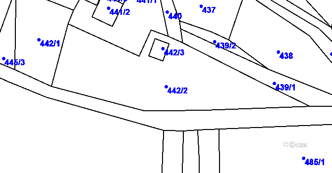 Parcela st. 442/2 v KÚ Rádlo, Katastrální mapa