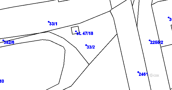 Parcela st. 33/2 v KÚ Radnice u Rokycan, Katastrální mapa