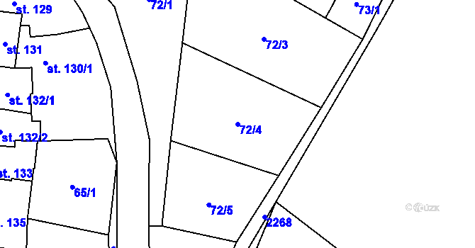 Parcela st. 72/4 v KÚ Radnice u Rokycan, Katastrální mapa