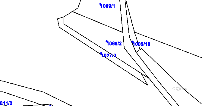 Parcela st. 1027/3 v KÚ Radnice u Rokycan, Katastrální mapa