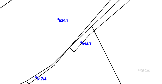 Parcela st. 814/7 v KÚ Radnice u Rokycan, Katastrální mapa