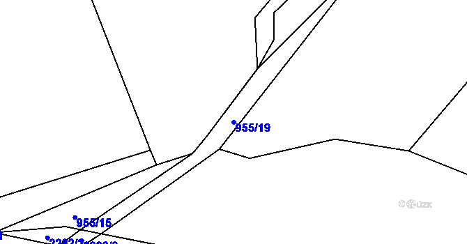 Parcela st. 955/19 v KÚ Radnice u Rokycan, Katastrální mapa
