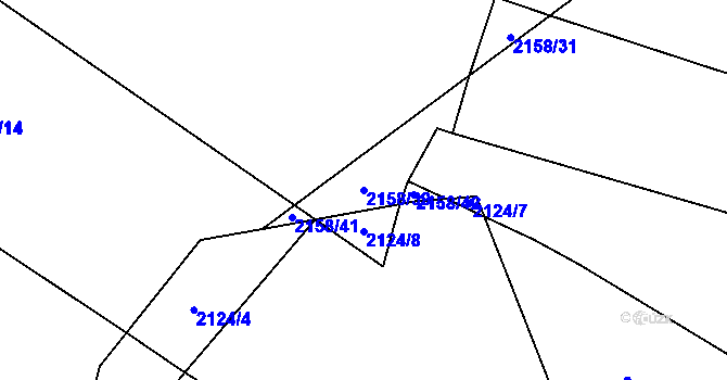 Parcela st. 2158/39 v KÚ Radnice u Rokycan, Katastrální mapa