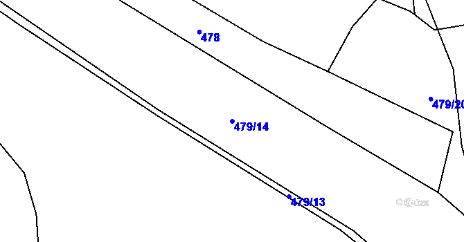 Parcela st. 479/14 v KÚ Radnice u Rokycan, Katastrální mapa