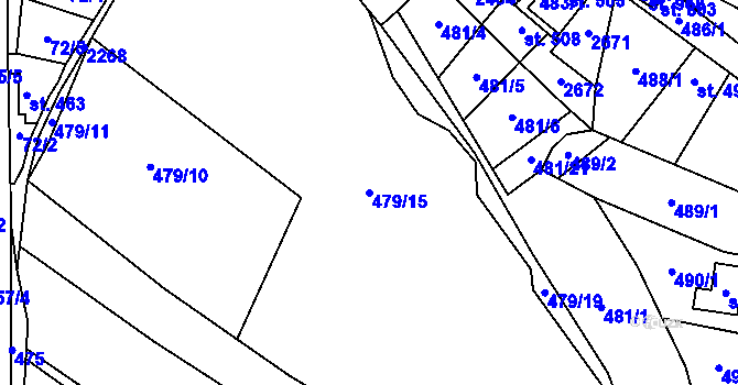 Parcela st. 479/15 v KÚ Radnice u Rokycan, Katastrální mapa