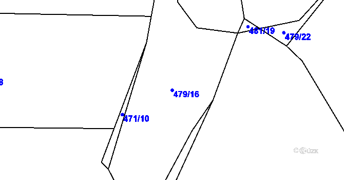 Parcela st. 479/16 v KÚ Radnice u Rokycan, Katastrální mapa