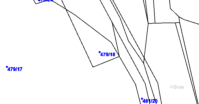 Parcela st. 479/18 v KÚ Radnice u Rokycan, Katastrální mapa