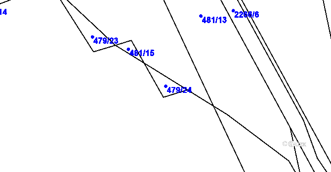Parcela st. 479/24 v KÚ Radnice u Rokycan, Katastrální mapa