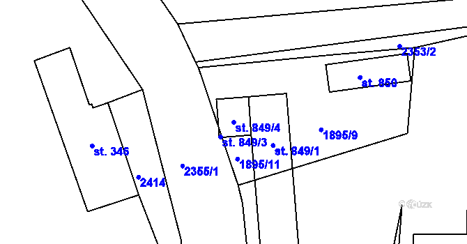 Parcela st. 849/4 v KÚ Radnice u Rokycan, Katastrální mapa