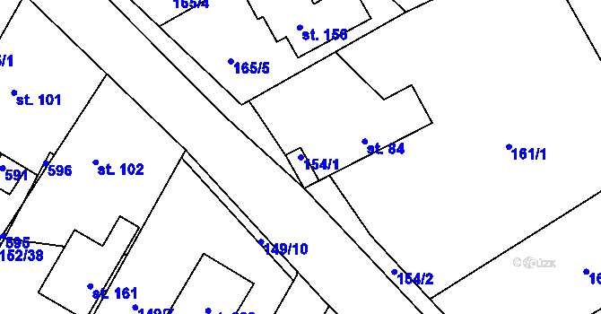 Parcela st. 154/1 v KÚ Skomelno, Katastrální mapa
