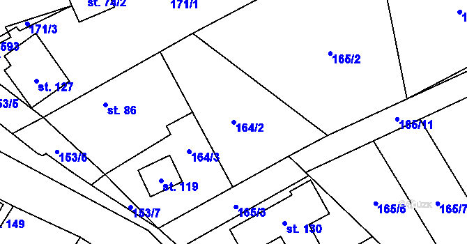 Parcela st. 164/2 v KÚ Skomelno, Katastrální mapa