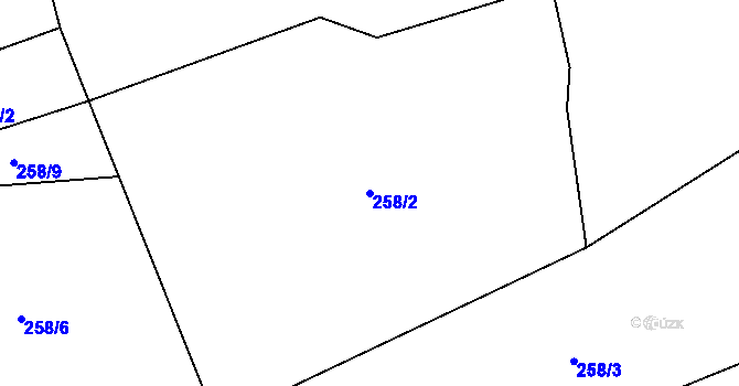 Parcela st. 258/2 v KÚ Skomelno, Katastrální mapa