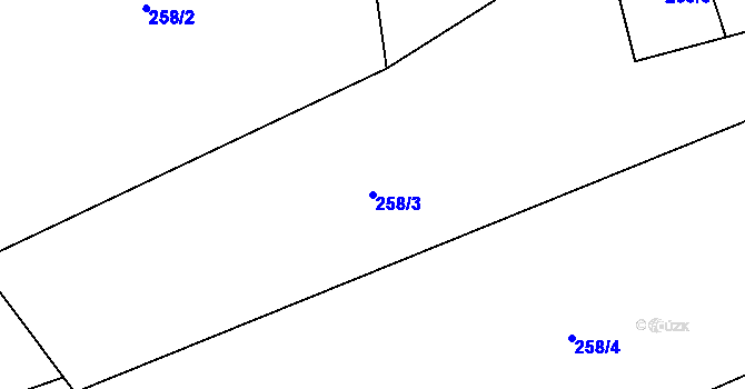 Parcela st. 258/3 v KÚ Skomelno, Katastrální mapa