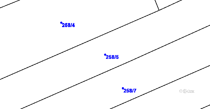 Parcela st. 258/5 v KÚ Skomelno, Katastrální mapa