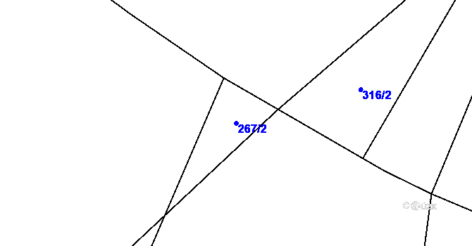 Parcela st. 267/2 v KÚ Skomelno, Katastrální mapa