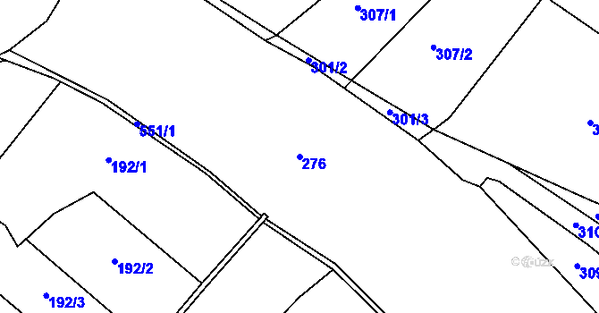 Parcela st. 276 v KÚ Skomelno, Katastrální mapa
