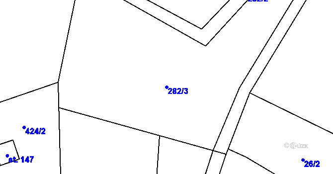 Parcela st. 282/3 v KÚ Skomelno, Katastrální mapa