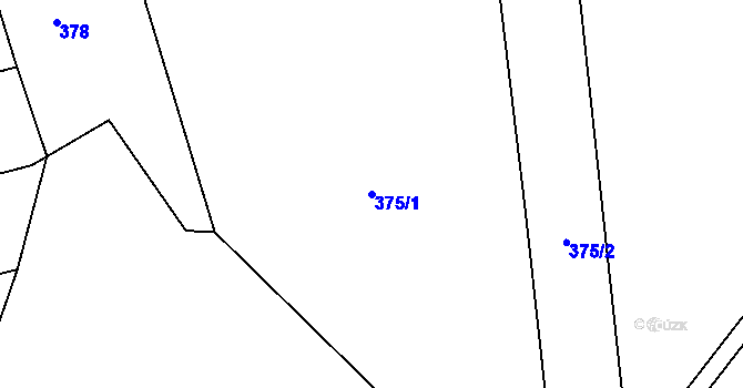 Parcela st. 375/1 v KÚ Skomelno, Katastrální mapa