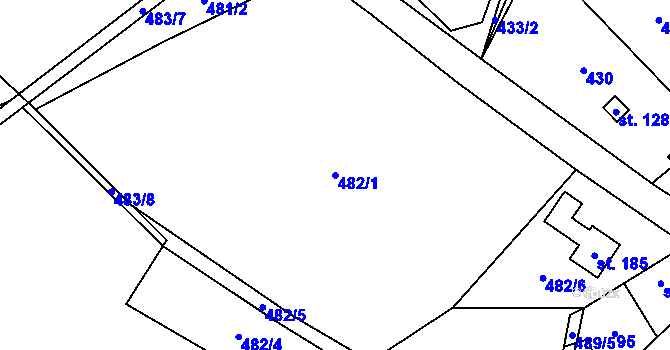 Parcela st. 482/1 v KÚ Skomelno, Katastrální mapa