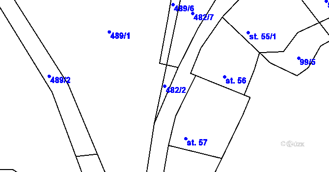 Parcela st. 482/2 v KÚ Skomelno, Katastrální mapa