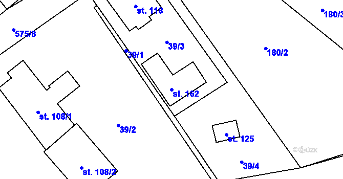 Parcela st. 162 v KÚ Skomelno, Katastrální mapa