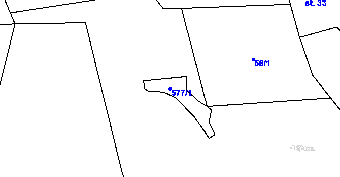 Parcela st. 577/1 v KÚ Skomelno, Katastrální mapa