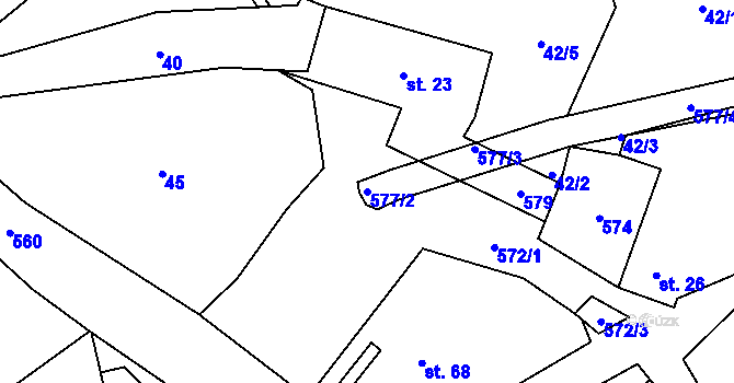 Parcela st. 577/2 v KÚ Skomelno, Katastrální mapa