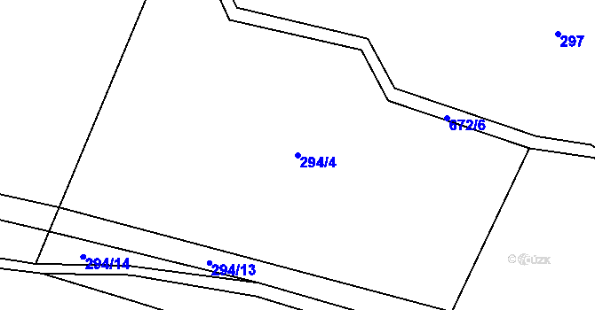 Parcela st. 294/4 v KÚ Radnice, Katastrální mapa