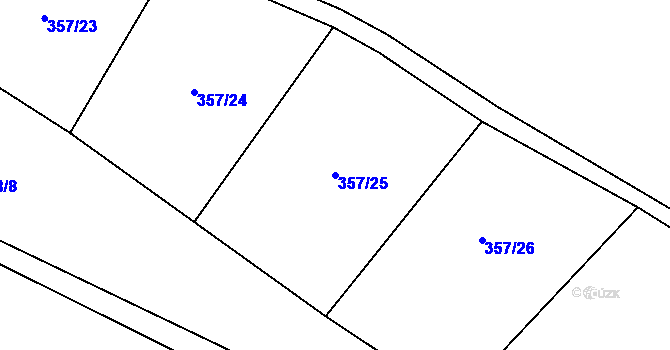 Parcela st. 357/25 v KÚ Radnice, Katastrální mapa