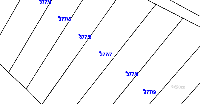 Parcela st. 377/7 v KÚ Radnice, Katastrální mapa