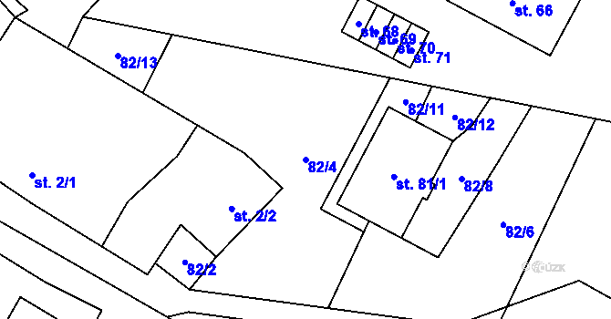 Parcela st. 82/4 v KÚ Radňov u Rynárce, Katastrální mapa