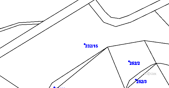 Parcela st. 232/15 v KÚ Radňov u Květinova, Katastrální mapa