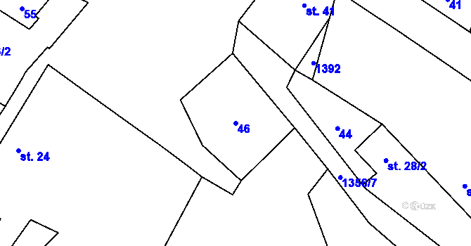 Parcela st. 46 v KÚ Radochovy, Katastrální mapa