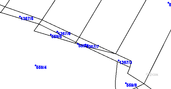 Parcela st. 1367/7 v KÚ Radochovy, Katastrální mapa