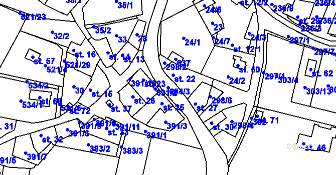 Parcela st. 604/3 v KÚ Domanice, Katastrální mapa