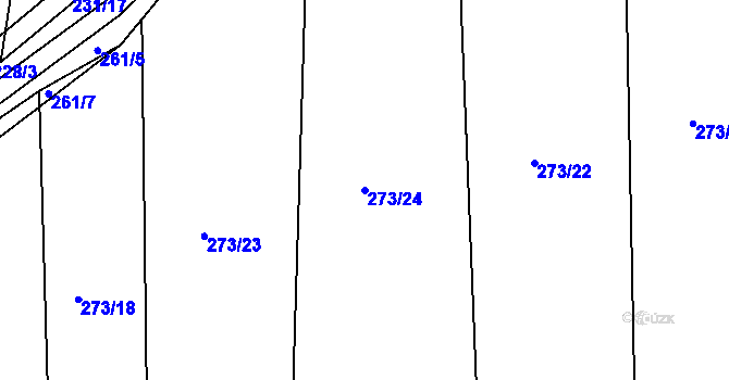 Parcela st. 273/24 v KÚ Domanice, Katastrální mapa