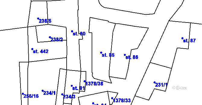 Parcela st. 85 v KÚ Radomyšl, Katastrální mapa