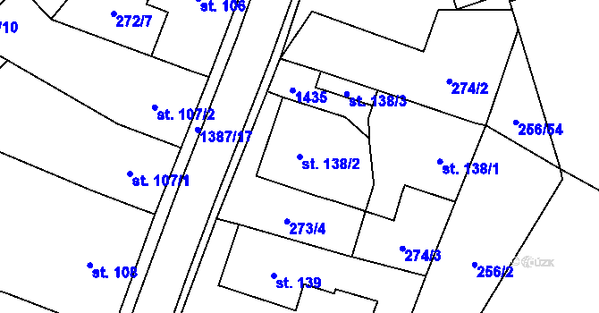 Parcela st. 138/2 v KÚ Radomyšl, Katastrální mapa