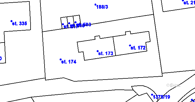 Parcela st. 173 v KÚ Radomyšl, Katastrální mapa