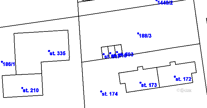 Parcela st. 217 v KÚ Radomyšl, Katastrální mapa