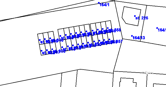 Parcela st. 319 v KÚ Radomyšl, Katastrální mapa