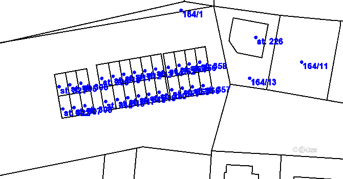 Parcela st. 351 v KÚ Radomyšl, Katastrální mapa