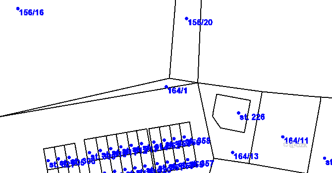 Parcela st. 164/1 v KÚ Radomyšl, Katastrální mapa