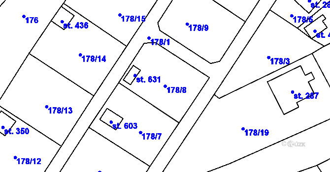 Parcela st. 178/8 v KÚ Radomyšl, Katastrální mapa