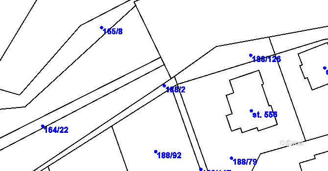 Parcela st. 188/2 v KÚ Radomyšl, Katastrální mapa