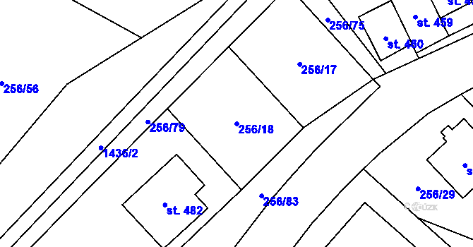 Parcela st. 256/18 v KÚ Radomyšl, Katastrální mapa