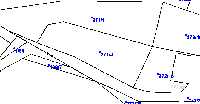 Parcela st. 271/3 v KÚ Radomyšl, Katastrální mapa