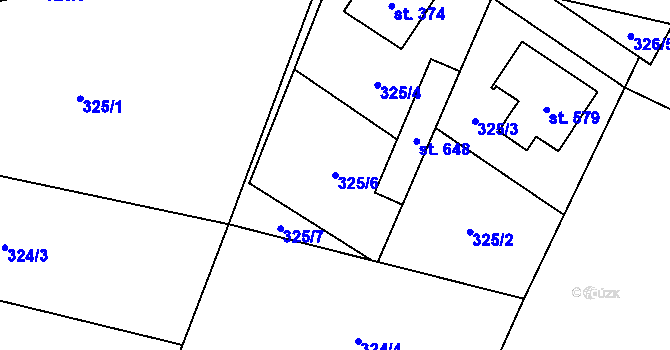Parcela st. 325/6 v KÚ Radomyšl, Katastrální mapa